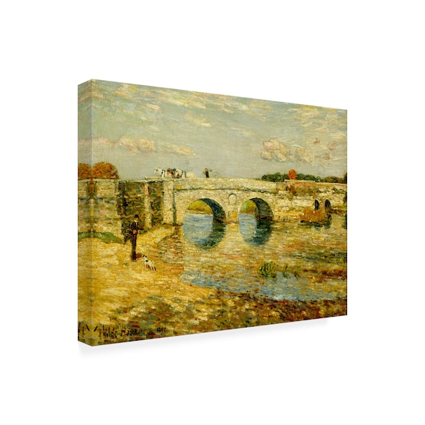 Childe Hassam 'Bridge Over The Stour' Canvas Art,35x47